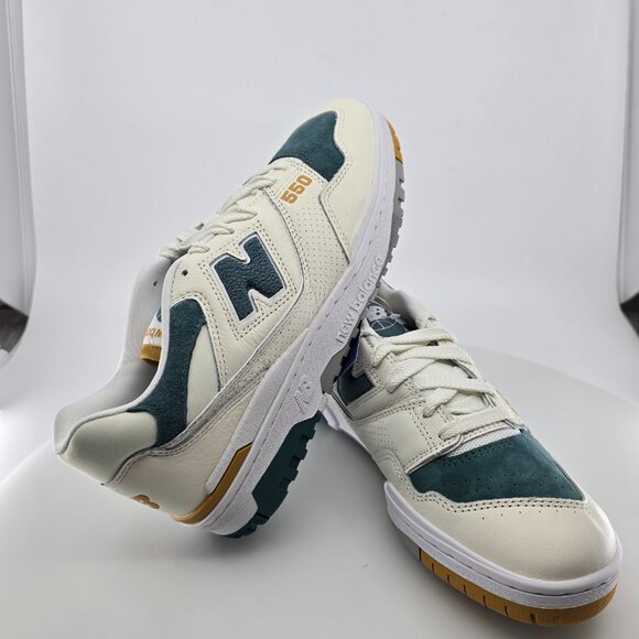New Balance 550 Suede Toe Pack - Green Mustard SIZE 10 - Picture 6 of 8